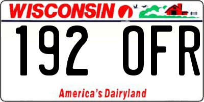 WI license plate 192OFR