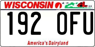 WI license plate 192OFU