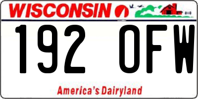 WI license plate 192OFW