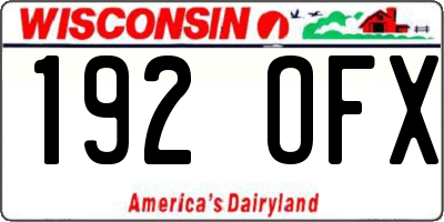WI license plate 192OFX