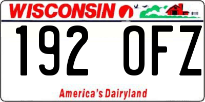 WI license plate 192OFZ