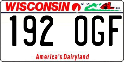 WI license plate 192OGF