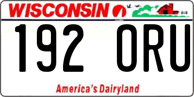 WI license plate 192ORU