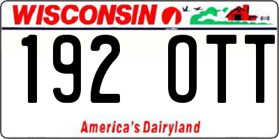 WI license plate 192OTT