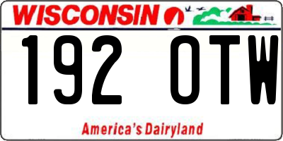 WI license plate 192OTW