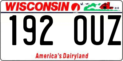 WI license plate 192OUZ