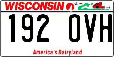 WI license plate 192OVH