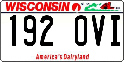 WI license plate 192OVI