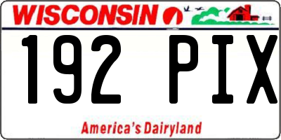WI license plate 192PIX