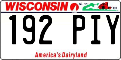 WI license plate 192PIY