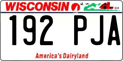 WI license plate 192PJA