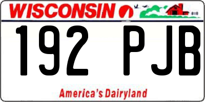 WI license plate 192PJB