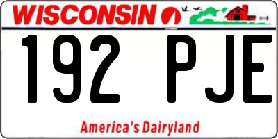 WI license plate 192PJE