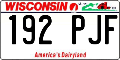 WI license plate 192PJF