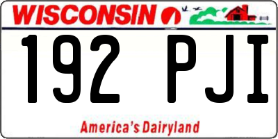 WI license plate 192PJI