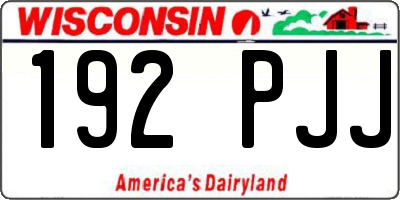 WI license plate 192PJJ