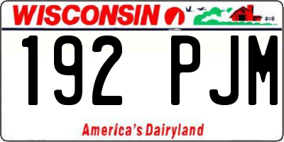 WI license plate 192PJM