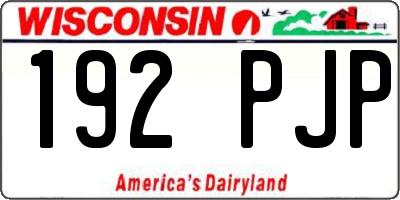 WI license plate 192PJP