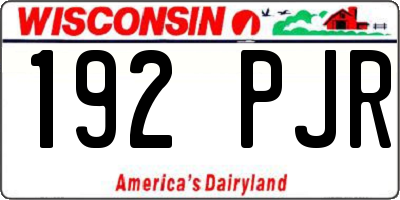 WI license plate 192PJR