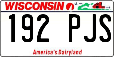 WI license plate 192PJS
