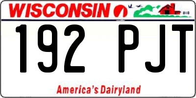WI license plate 192PJT