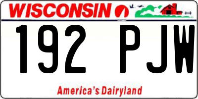 WI license plate 192PJW
