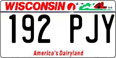 WI license plate 192PJY