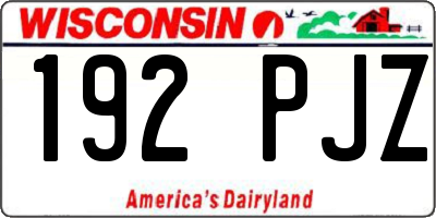 WI license plate 192PJZ