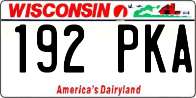 WI license plate 192PKA