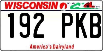 WI license plate 192PKB