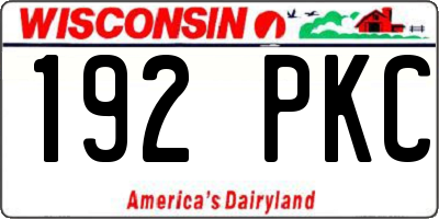 WI license plate 192PKC