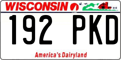 WI license plate 192PKD