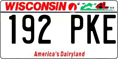 WI license plate 192PKE