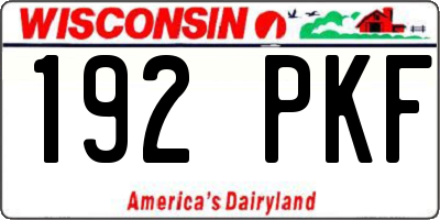 WI license plate 192PKF