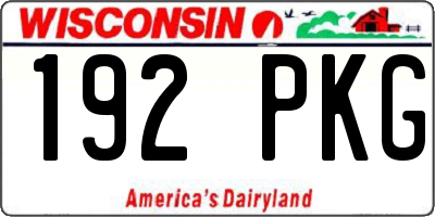 WI license plate 192PKG