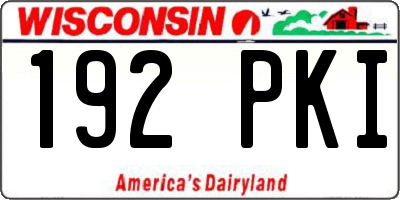 WI license plate 192PKI