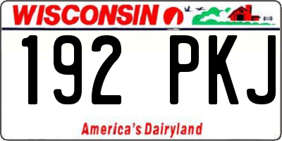 WI license plate 192PKJ