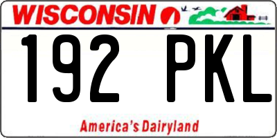 WI license plate 192PKL