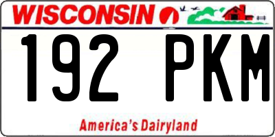 WI license plate 192PKM