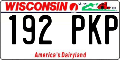 WI license plate 192PKP
