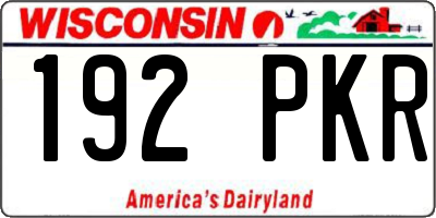 WI license plate 192PKR
