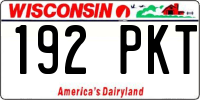 WI license plate 192PKT