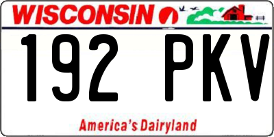 WI license plate 192PKV