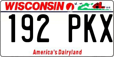 WI license plate 192PKX