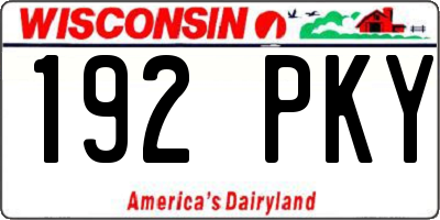 WI license plate 192PKY