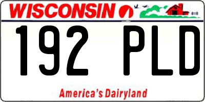 WI license plate 192PLD