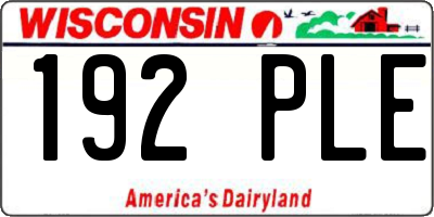 WI license plate 192PLE