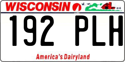 WI license plate 192PLH