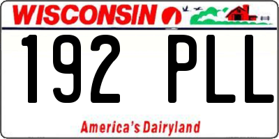 WI license plate 192PLL