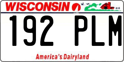 WI license plate 192PLM